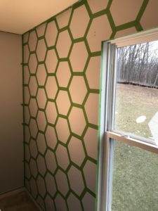 diy frog tape hexagon walls