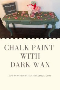 chalk paint dark wax sofa table